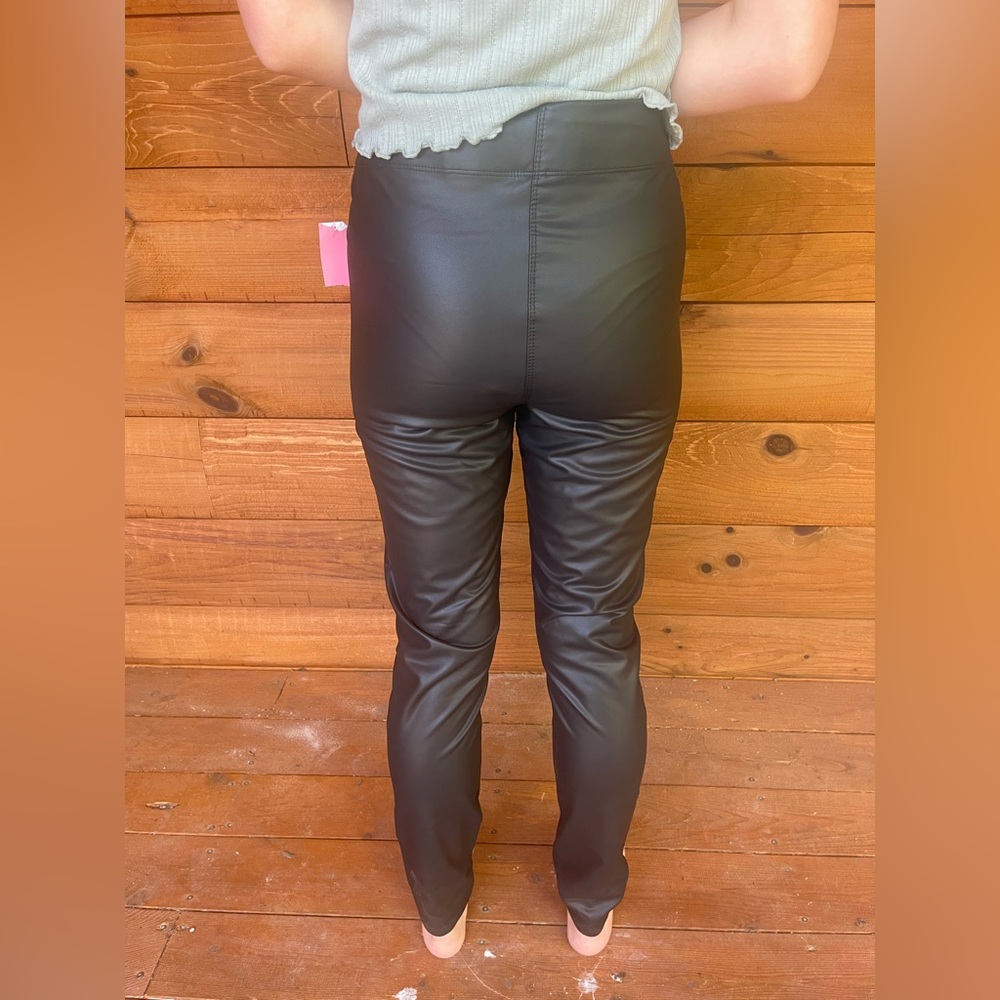 Max Studio Black Faux Leather Pants - Picture 2 of 3